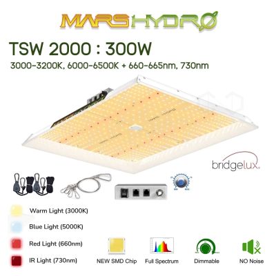 Mars Hydro ไฟปลูกต้นไม้ LED Marshydro Mars TSW2000 LED Full Spectrum Hydroponic ไฟLED Grow Light Bar 300W TSW-2000 รุ่นใหม่ล่าสุด มี dimmable Tsw 2000