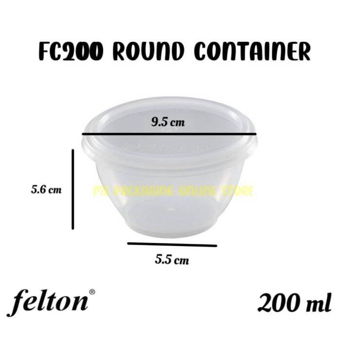(200ml)Microwavable Round Container FC 200 (50set±) Disposable Plastic