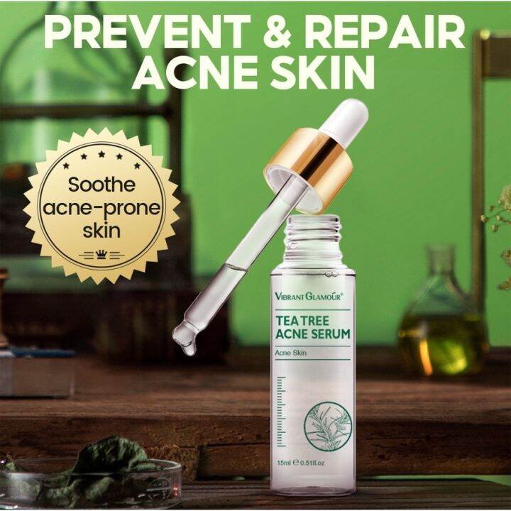 VIBRANT GLAMOUR Tea Tree Acne Face Serum Anti Acne Repair Pimple Marks