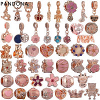 Pandona อุปกรณ์เสริม DIY ที่มีเสน่ห์ จี้สร้อยข้อมือที่มีเสน่ห์ กุหลาบทองหลุมขนาดใหญ่สร้อยข้อมือลูกปัดลูกปัดอุปกรณ์เสริม ของขวัญชั้นเลิศ