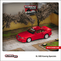 Tarmac Works 1:64 MB SL 500 Koenig รถโมเดล Diecast สีแดงพิเศษ