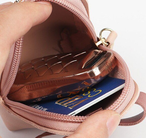 กระเป๋าใส่เหรียญเจ้าหญิง-mode-korea-กระเป๋าหนัง-pu-ขนาดเล็กมีซิปอเนกประสงค์กระเป๋าเก็บของเด็กผู้หญิงกระเป๋าน่ารักพวงกุญแจจี้