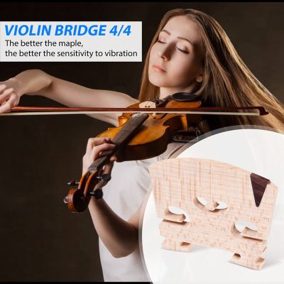 Violin Bridge 4/4: Finer Grade Solid Maple Violin Bridge, Pre-Cut &amp; Pre-Fitted to Fit Most 4/4 Violins