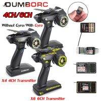 DUMBORC 6CH 4CH Trasmettitore X4 X6 2.4กรัม X6FG X4FMG X6DCG Gyro Mini PWM Ricevitore ต่อ1/10 1/8รถ RC รถไต่หิน Axial SCX10เรือ D90