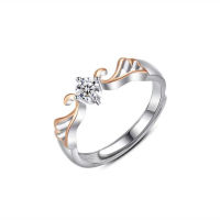 [COD] แหวนคู่ Moissanite แหวนคู่เงินแท้ของขวัญแต่งงานแหวนเพชรรุ่นชายและหญิงแหวนปีกนางฟ้าสุดหรู