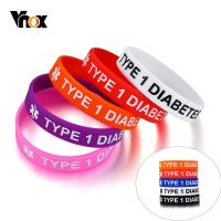 【LZ】 Vnox Women 5Pcs a Set Type 1 Type 2 Diabetes Bracelets Silicone Medical Alert Wristbands 6.69