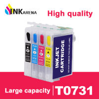 【NEW】 COMPUNIX หมึก T0731N 73หมึกเครื่องพิมพ์ T30 TX203 T40W TX209 73N ตลับหมึก TX205 Epson สำหรับ TX510F ชุด TX409 TX210