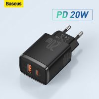 Baseus เครื่องชาร์จ USB รองรับชนิด C PD 20W,2023ใหม่ชาร์จเร็วพอร์ต USB คู่โทรศัพท์พกพาได้ที่ชาร์จสำหรับไอโฟน14 13 12 11 Pro Max