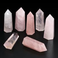 1PC Large 100 Natural Rock Pink Rose Quartz Crystal Stone Point Healing Crystal Stone 50-60mm and 70-75mm