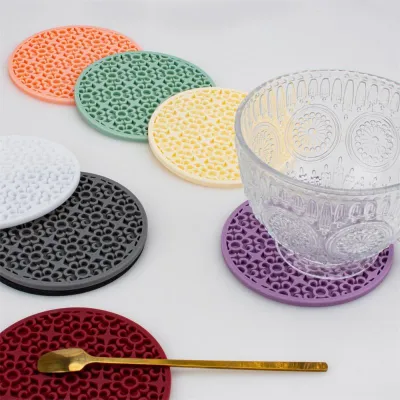 26g Round Heat Resistant Silicone Mat Drink Cup Coasters Non-slip Pot Holder Table Placemat Kitchen Accessories