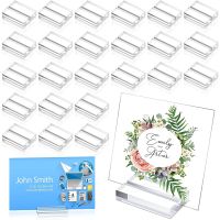 25Pcs Acrylic Stands Place Card Holders Table Number Stands Desktop Clear Card Display Stand Transparent Acrylic Sign Holders