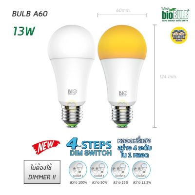 BioBULB หลอดไฟ LED หรี่ได้ 13W ไม่ต้องใช้ดิมเมอร์ มี 4 Steps