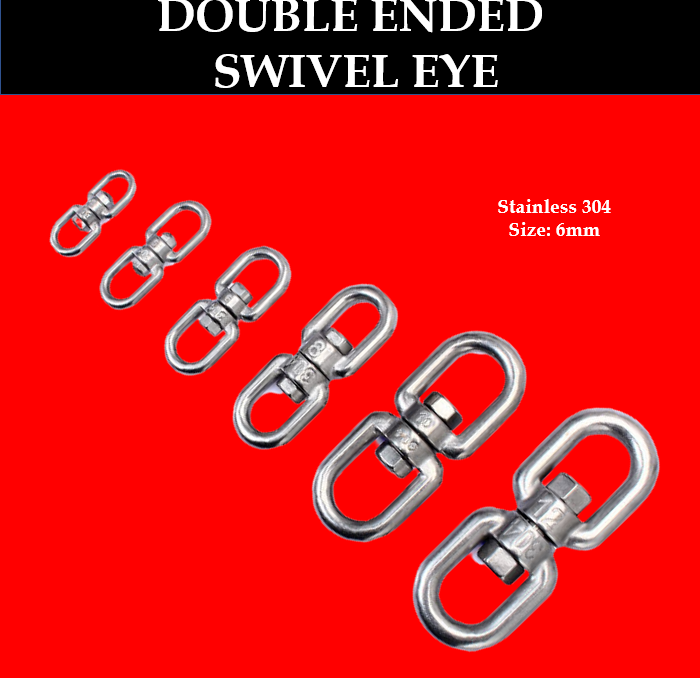 TOYU 4mm18mm Stainless Double Ended Swivel Eye Marine Ringing Sling