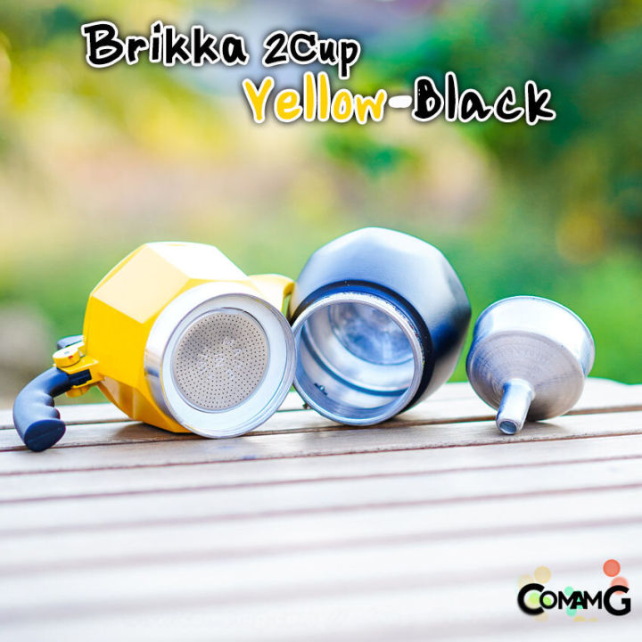 bialetti-รุ่นbrikka-2020-หม้อต้มกาแฟ-moka-pot-สีเหลืองดำ-รุ่นใหม่-ขนาด-2cup-ของแท้100
