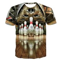 2023New Men Short-sleeved T Shirt Pullover Loose Casual Wear Top Summer Fashion Popular Sports Bowling 3D Printing Tops Oversized