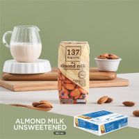 137 ดีกรี นมอัลมอนด์สูตรไม่เติมน้ำตาล 180 ml x pack of 3 x 12 (Almond Milk Unsweetened 137 Degrees Brand)