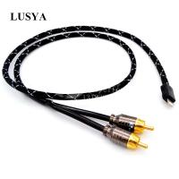 Lusya Aux สายสัญญาณเสียง Android เพื่อ2rca คู่โลตัสเชื่อมต่อ EX25 FX25 G25 FX35 QX60 Qx70 G37สำหรับ Infiniti T1261