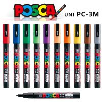 ปากกาปากกามาร์กเกอร์สี Posca 1ชิ้น PC-3M 24สีจุดละเอียด0.9-1.3มม. ภาพวาดกราฟฟิตีอะนิเมะปากกาวาดเขียนศิลปะ