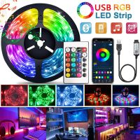 LED Strip Lights RGB5050 5V Bluetooth Control Color Change Tape for TV Backlight with 24keys 44keys Bedroom Decoration Luces Led LED Strip Lighting