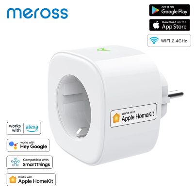 Meross 16A ชุดอุปกรณ์ในบ้านตัวจับเวลาปลั๊กอียูปลั๊กอัจฉริยะควบคุมด้วยเสียงระยะไกลรองรับ Alexa Google Assistant Smartthings