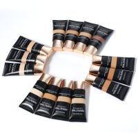 ไม่มีโลโก้ Face Foundation Cream Mineral Full Cover Cream Liquid Concealer Base Make Up Professional Skin Tone Dark Black Corrector ~