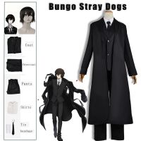 Dazai Osamu Cosplay Bungo Stray Dogs Kostum Costume Jaket Panjang Mantel Jas Dewasa Pria Anime Halloween Kostum Pakaian Natal