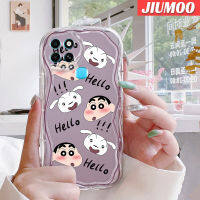 JIUMOO เคสสำหรับ Infinix Smart 6 HD Smart 6 Plus Smart 7เคสการ์ตูนน่ารักดินสอสี Chan ขอบเป็นคลื่นเคสมือถือโปร่งใสกันกระแทกซิลิโคนใสเนื้อครีมปกป้องเลนส์เคสนิ่ม