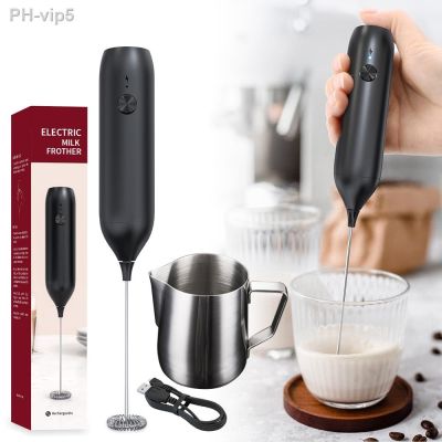 ✼☬ Wireless Electric Milk Frother USB Battery Powered Stainless Steel Portable Blender Whisk Mixer for Coffee Kitchen Gadgets