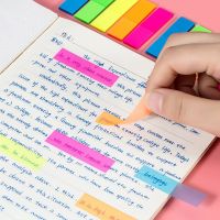 ₪✕ 200 sheets Fluorescence Self Adhesive Memo Pad Sticky Notes Bookmark Marker Memo Sticker Paper Family Student office Supplies