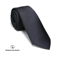 Giorgio Del Sarto Necktie 6 cm Black with Fabric Texture เนคไทสีดำลายพื้นมีเท็กเจอร์