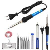 ✾✼℡ 60W Electric Soldering Iron Kit Adjustable Temperature Internal Heating Miniature Portable Welding Repair Tools With Iron Tips