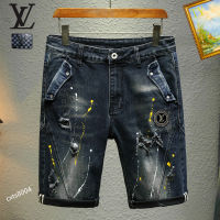 [ของมาใหม่] Celana Pendek Denim ผู้ชายหรูหรา2023กางเกงขาสั้นธุรกิจลำลองผู้ชายฤดูร้อนคุณภาพสูงแฟชั่น Celana Pendek Denim สไตล์มีรู