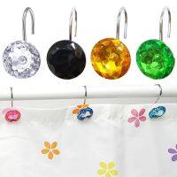 【CW】 12Pcs/Set Curtain  Useful Rhinestone Shower Hooks