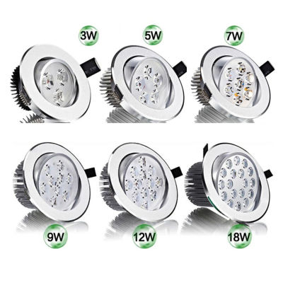 Round dimmable downlight 3W4W5W7W9W12W18W LED ceilinlight embedded high-power ceilinlight ac85-265V