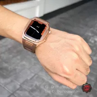 Case Apple Watch Stainless Rubber Luxury Style Choco color For 44,45MM