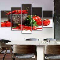 Kitchen Theme ตกแต่งผ้าใบ Art พิมพ์มะเขือเทศและ Chili Realist ภาพ Modular Cuadros Wall Decor ภาพวาดผ้าใบ Top Home Decor