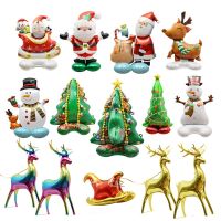 【LZ】❇▧  Folha de natal balões em pé árvore de natal santa boneco de neve balão diy decorações de natal para casa ano novo 2023 navidad