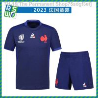 ❦ 2023 World Cup French Chicken Childrens Rugby Uniform Short-sleeved Childrens Suit Top Jersey Rugby Jersey