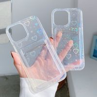 Transparent Laser Phone Cases For iPhone 11 Case iPhone 14 Pro Max 13 12 11 XS X XR 7 8 Plus SE Gradient Wallet Cover Card Slots Phone Cases