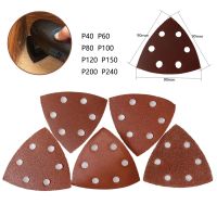 10Pcs 90x90xmm 6 Hole Sanding Sheets Triangle Sandpaper Hook Loop 40 -240 Grits Abrasive Sanding Disc For Wood Sanding