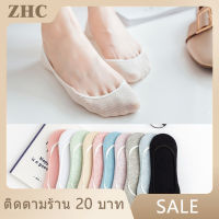 Free Size แพค 5 คู่ หมน้ำแข็งสุภาพสตรีถุงเท้าที่มองไม่เห็นลูกไม้ใหม่ซิลิโคนกันลื่นป ถุงเท้านักเรียน ถุงเท้านักเรียนหญิง