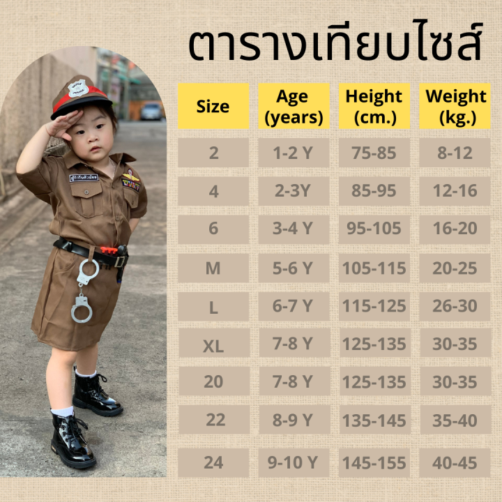 smilekid-ชุดตำรวจเด็กหญิง-แถมปืนของเล่น-ชุดอาชีพเด็ก-ชุดอาชีพในฝัน-พร้อมส่ง