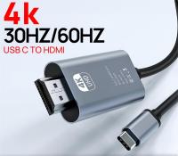 2M 4K USB ไปยังสาย HDMI Type-C ตัวแปลงอะแดปเตอร์สำหรับ MacBook Samsung ChromeBook