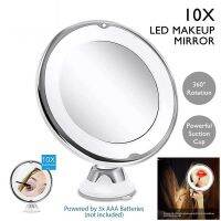 10X Magnifying Mirror With LED Lights Make Up Shaving Illuminated Cosmetica a