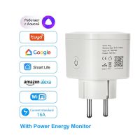 EU Smart Socket WiFi Plug 16A Power Monitor Remote Control Smart Home WiFi Plugs Tuya SmartLife APP For Alexa Google Assistant Ratchets Sockets