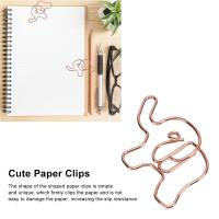 20pcs Rose Gold Paper Clip Cute Baby Elephant Shape Photo Postcard Message Ticket Holder Stationery School Supplies Bookmarks