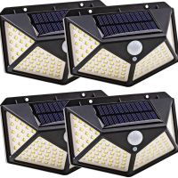 LED Solar Wall Lamp All Sides Luminous Solar Induction Lamp Human Courtyard Wall Lamp Waterproof Stairs Outdoor Light Bulbs  LEDs HIDs