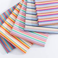 Color Striped Combed High Elastic Thread Fabric For Sewing Base Shirt Knitting Neckline Cuff Vest TJ4606 Exercise Bands