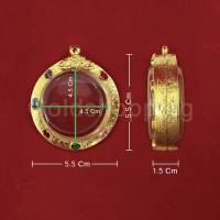กรอบพระ กรอบจตุคาม เพชรนพเก้า ขนาดกรอบ 5.5 x 5.5 x 1.5 cm กรอบพระตลับ ทองไมครอน แถมฟรีห่วงใส่สร้อย และยางรองอัด พร้อมส่ง