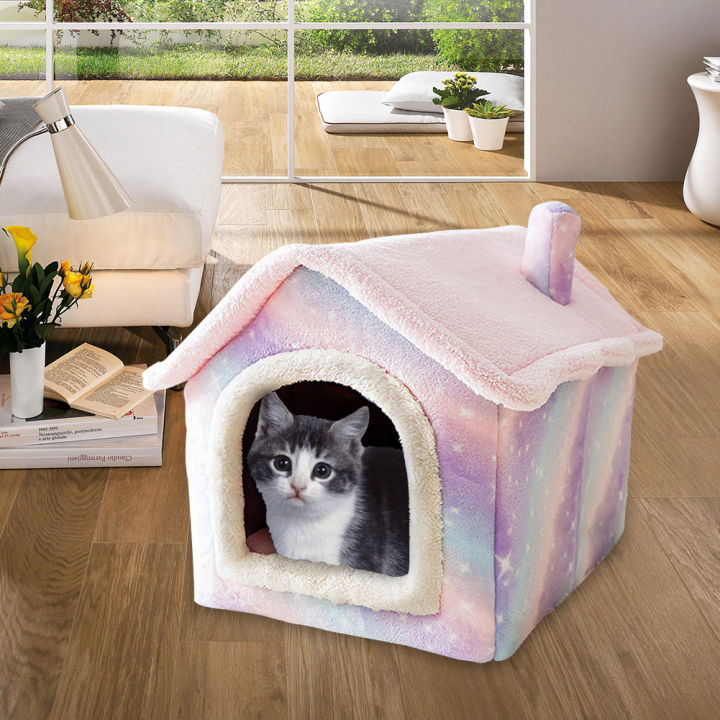 detachable-dog-house-cat-bed-pet-bed-semi-enclosed-dog-house-cat-bed-pet-house-pink-starry-pet-house-plush-sleep-pet-nest-sml